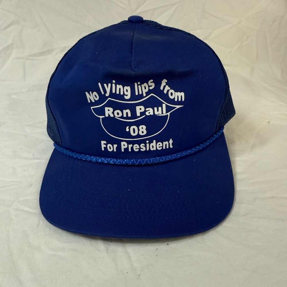 Blue Campaign Hat, no lying lips Ron Paul for president 2008